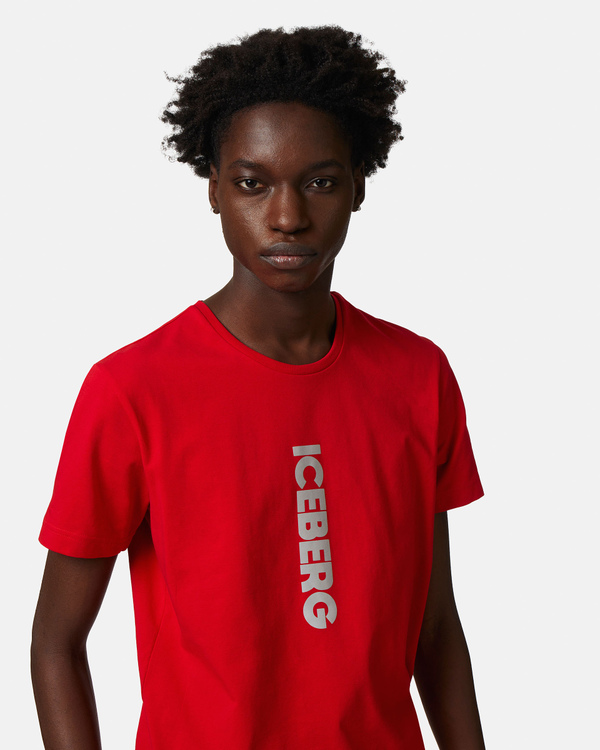 Vertical logo t-shirt in red - Iceberg - Official Website