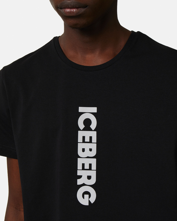 Vertical logo t-shirt in black - Iceberg - Official Website