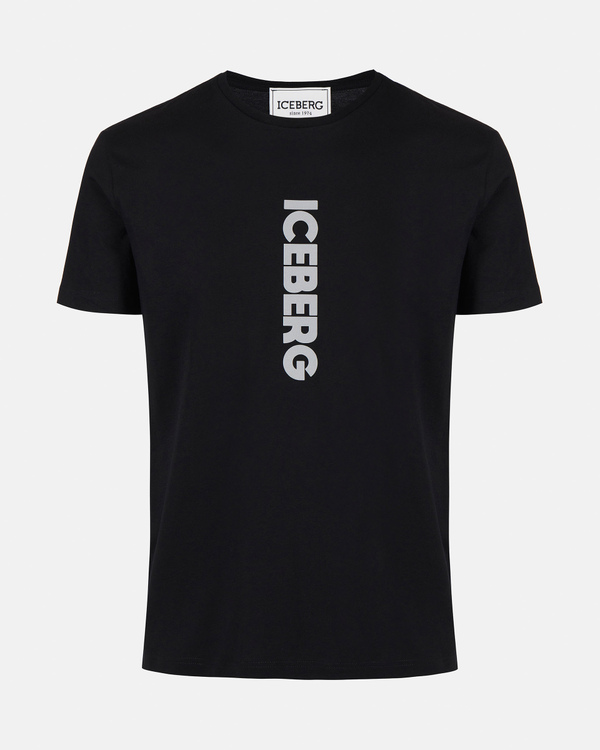 Vertical logo t-shirt in black - Iceberg - Official Website