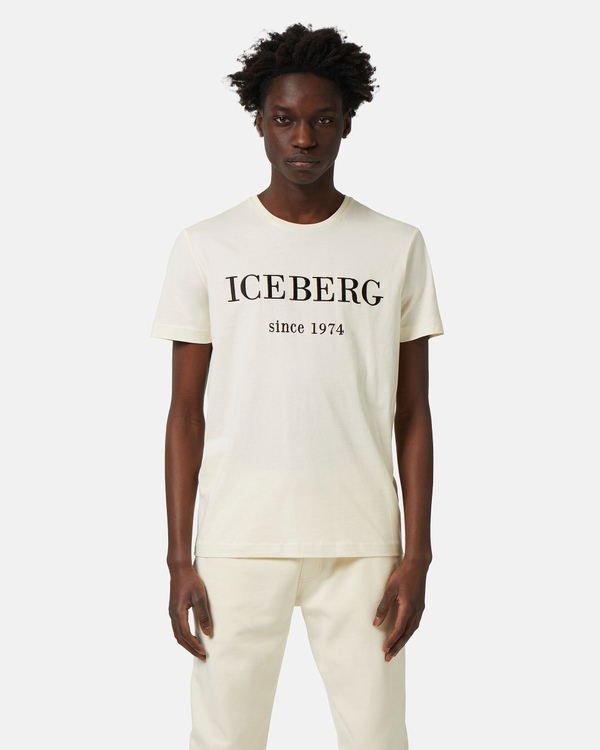 T-shirt latte logo heritage ricamato - Iceberg - Official Website