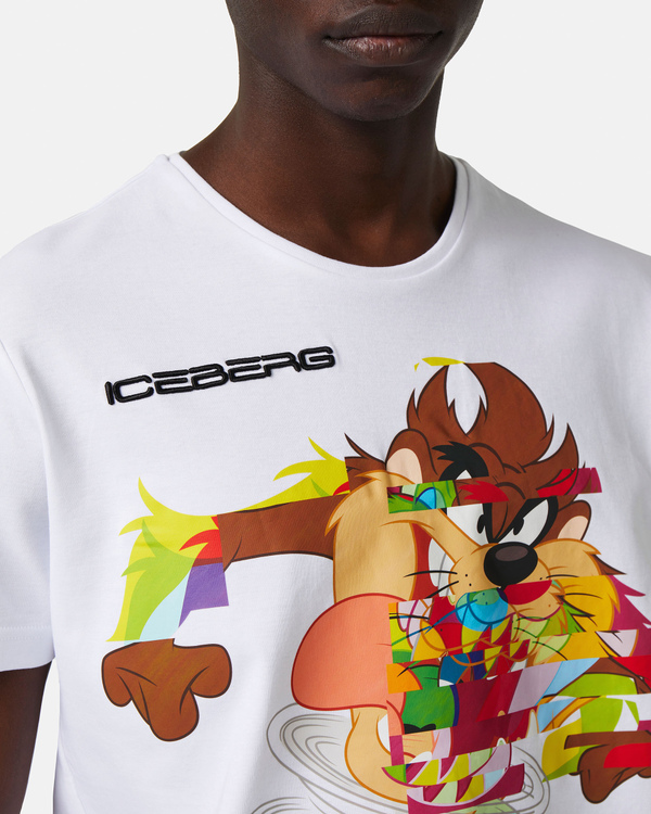 White Taz t-shirt with Iceberg logo - Iceberg - Official Website