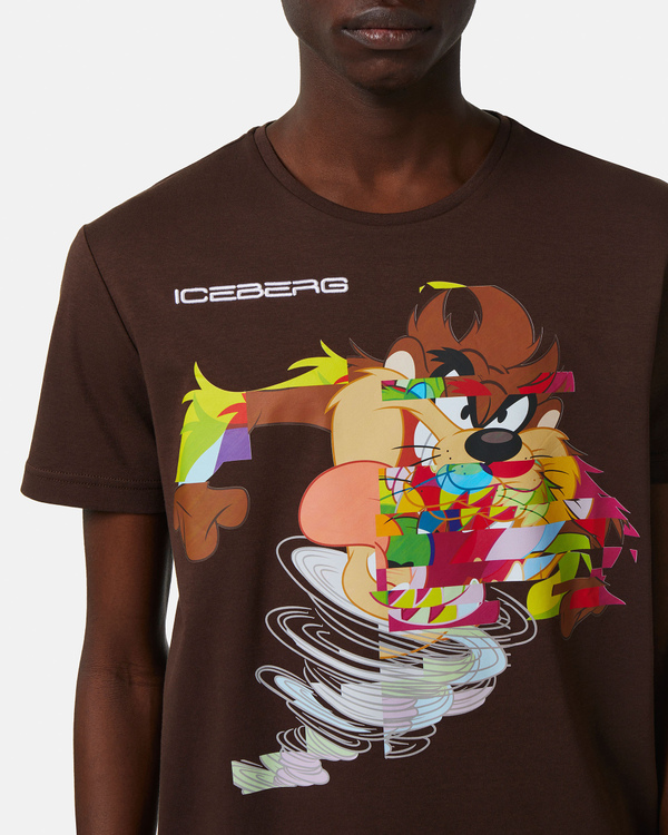 Brown Taz t-shirt with Iceberg logo - Iceberg - Official Website