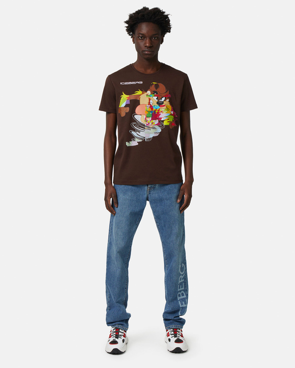 Brown Taz t-shirt with Iceberg logo - Iceberg - Official Website