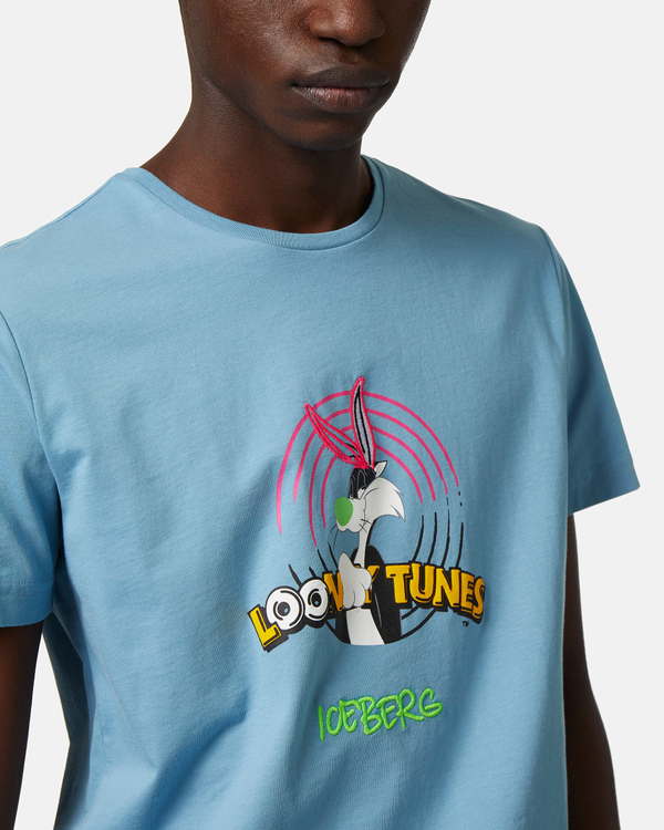 Looney Tunes celestial blue t-shirt with Iceberg logo - Iceberg - Official Website