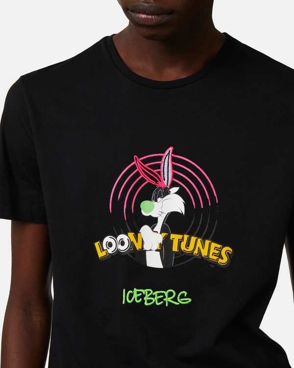T-shirt nera Looney Tunes e logo Iceberg - Iceberg - Official Website