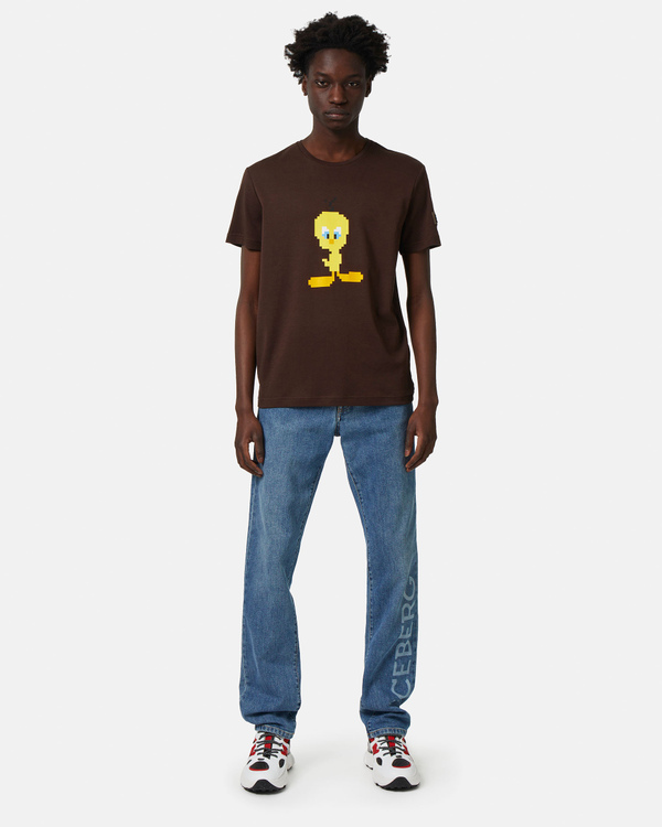 Tweety logo t-shirt in brown - Iceberg - Official Website