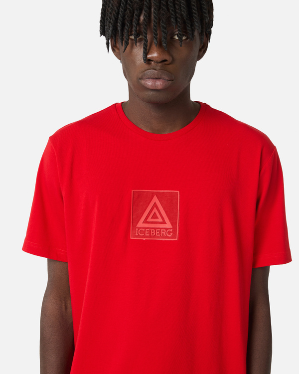 Red logo triangle t-shirt - Iceberg - Official Website