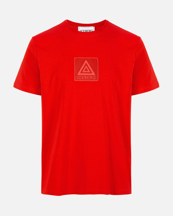 T-shirt rossa logo triangolo - Iceberg - Official Website