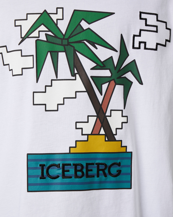 Palm print t-shirt in white - Iceberg - Official Website
