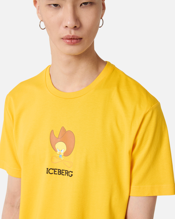 Yellow Tweety Cowboy logo t-shirt - Iceberg - Official Website