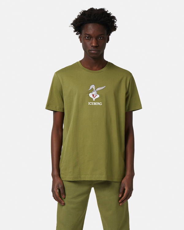 Khaki green Bugs Bunny logo t-shirt - Iceberg - Official Website