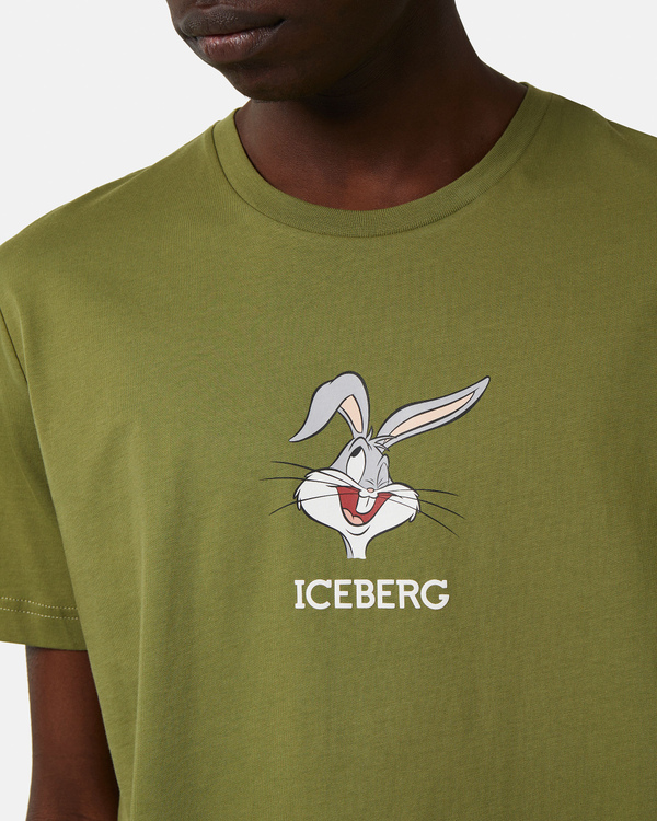 Khaki green Bugs Bunny logo t-shirt - Iceberg - Official Website