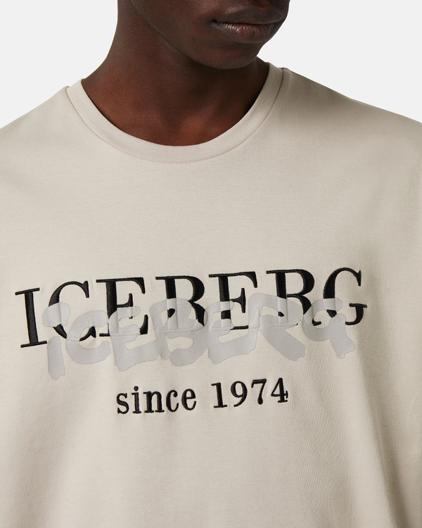 Heritage logo print t-shirt in beige - Iceberg - Official Website