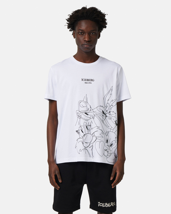 Looney Tunes heritage logo t-shirt in white - Iceberg - Official Website