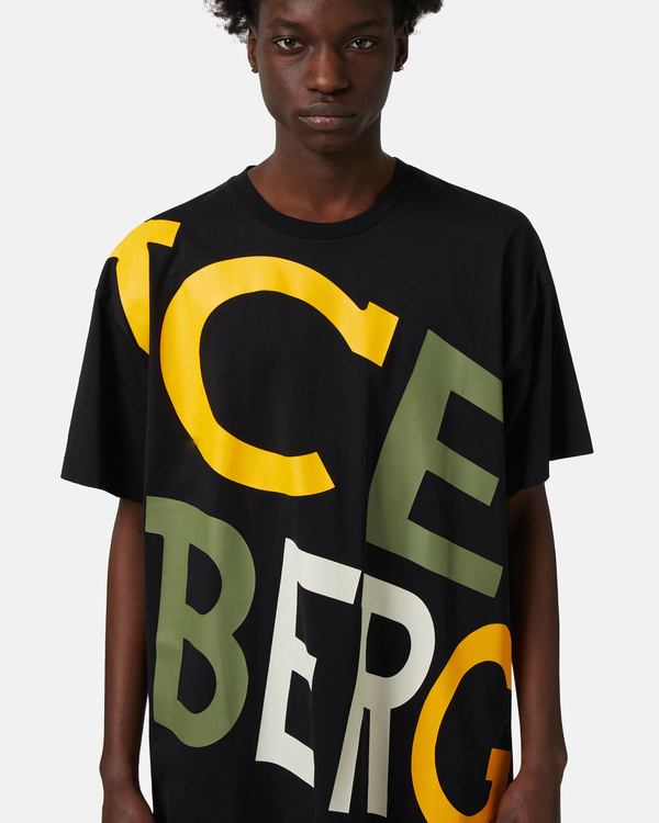 T-shirt nera logo tecno - Iceberg - Official Website