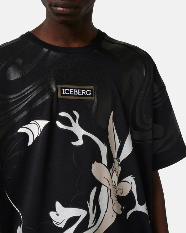 T-shirt nera Willy il Coyote - Iceberg - Official Website