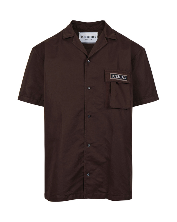 Institutional logo brown short-sleeved shirt - Iceberg - Official Website