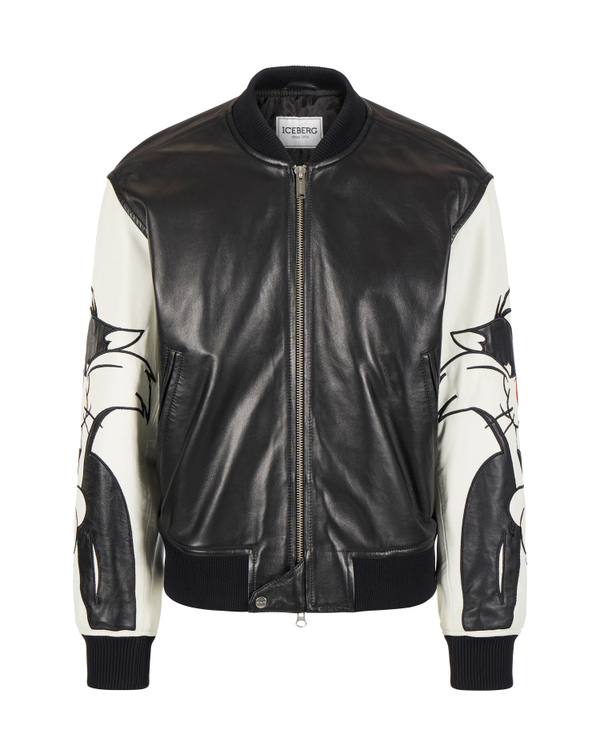 Sylvester the Cat leather bomber jacket - Iceberg - Official Website