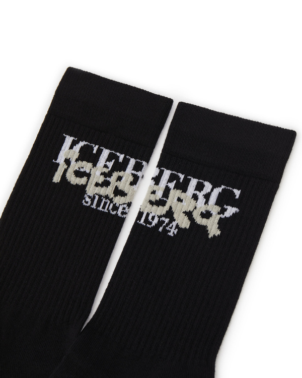 Institutional logo black socks - Iceberg - Official Website