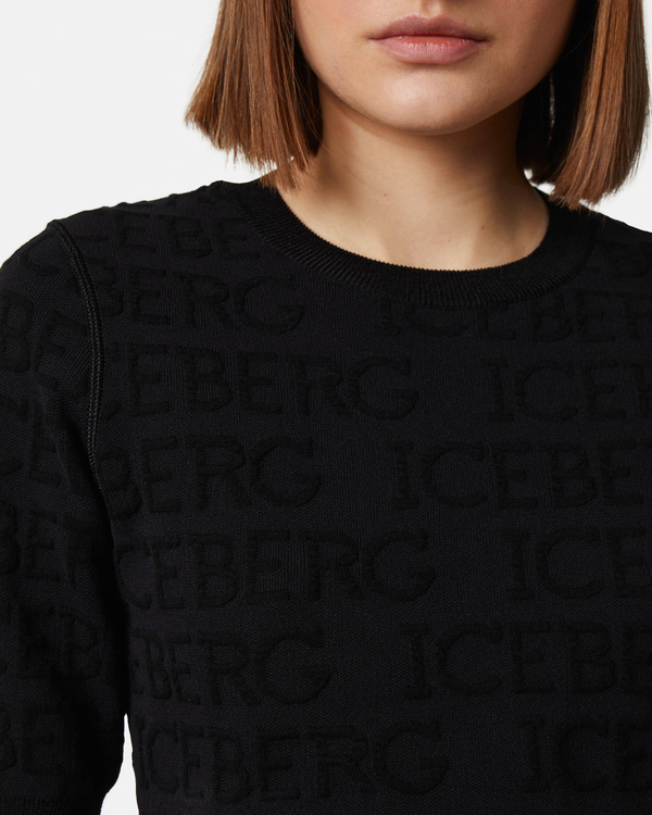 3D logo crop top in black - Iceberg - Official Website
