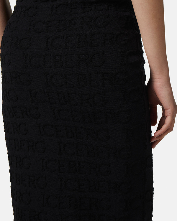 3D logo pencil skirt in black - Iceberg - Official Website