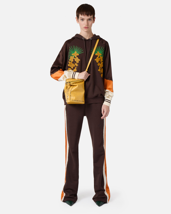 Brown contrasting stripes sport-style trousers - Iceberg - Official Website