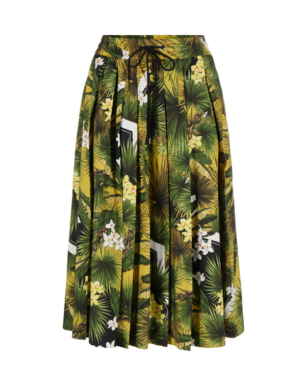 Floral palm print pleated skirt - Iceberg - Official Website
