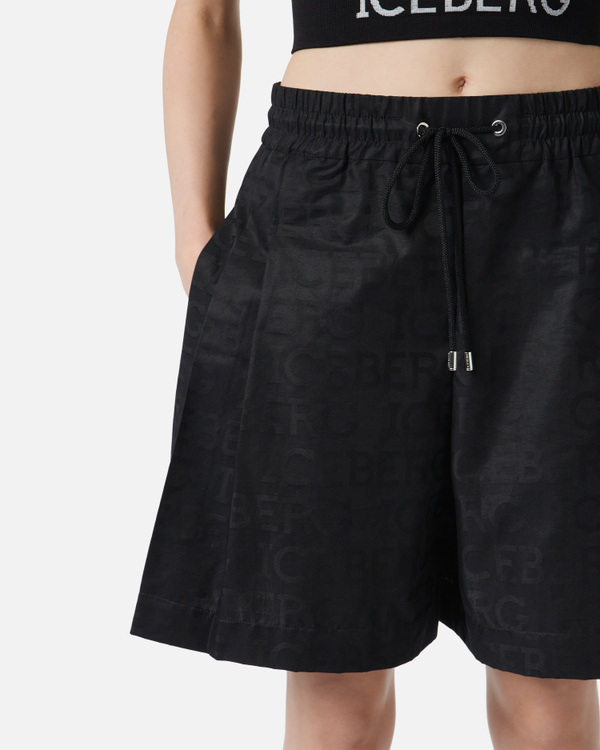 Black all-over logo shorts - Iceberg - Official Website