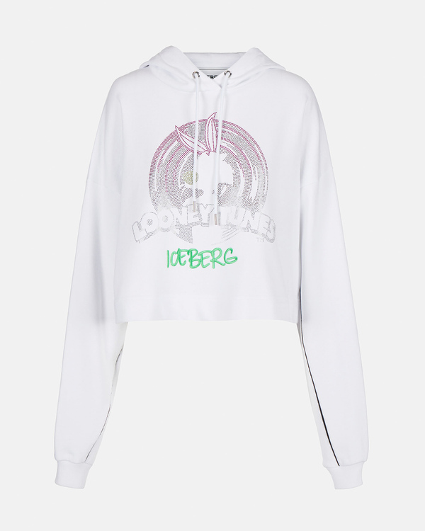 Looney Tunes white cropped hoodie - Iceberg - Official Website