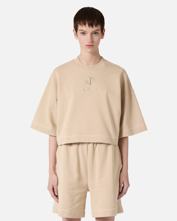 Felpa maniche corte "I" monogramma - Iceberg - Official Website