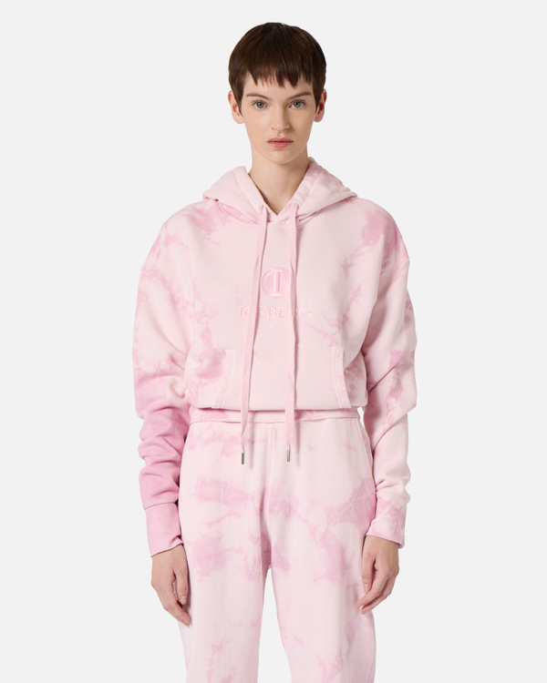 Cloudy print cropped hoodie - Iceberg - Official Website