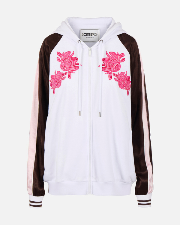 Floral print zip hoodie - Iceberg - Official Website