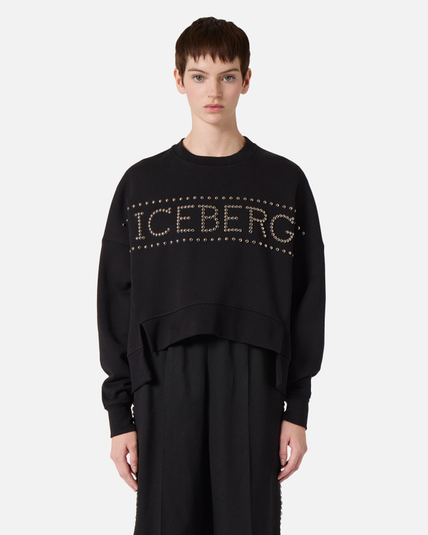 Oversized studs sweatshirt - Iceberg - Official Website