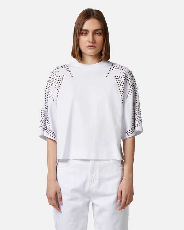 White t-shirt with stud detail - Iceberg - Official Website