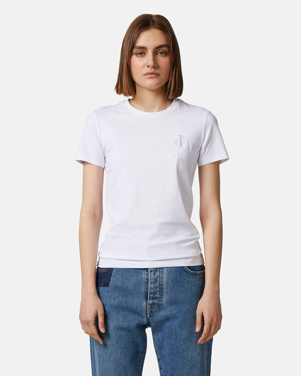 T-shirt bianco ottico logo "I" ricamato - Iceberg - Official Website