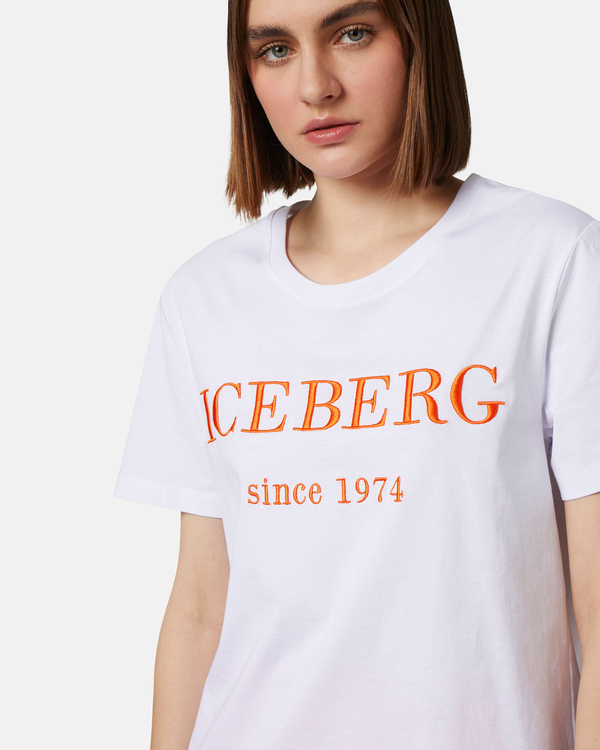 T-shirt bianca logo heritage - Iceberg - Official Website