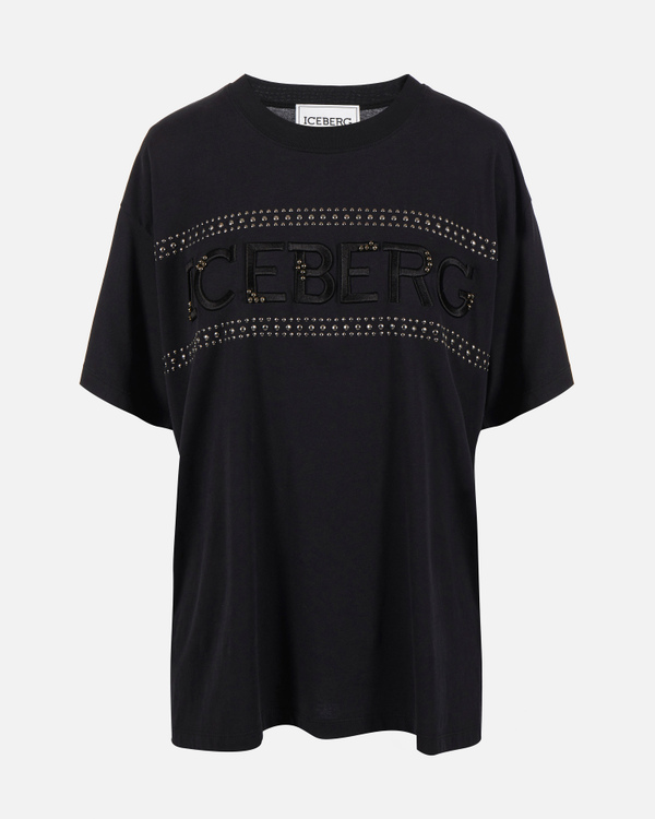 Black studs logo t-shirt - Iceberg - Official Website
