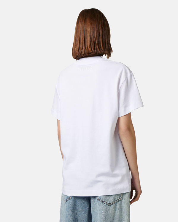 Orchid embroidered white t-shirt - Iceberg - Official Website