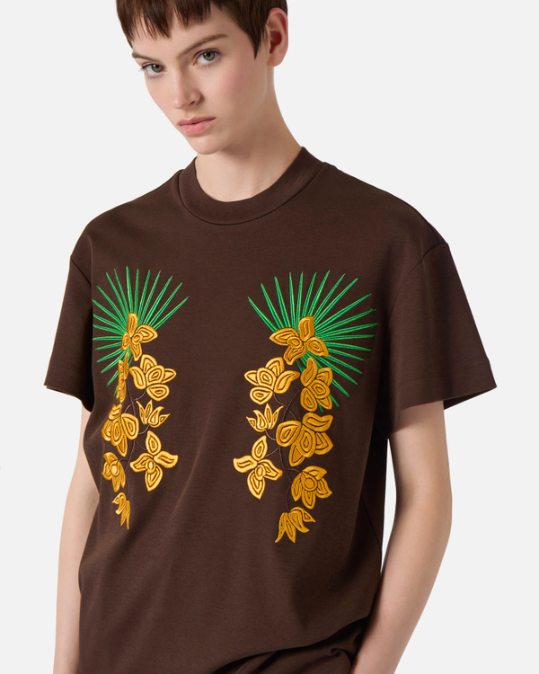 Orchid embroidered t-shirt - Iceberg - Official Website