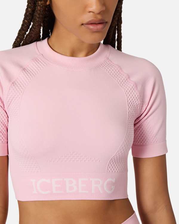 T-shirt cropped active rosa - Iceberg - Official Website