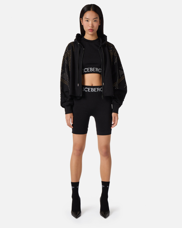 Black active cropped t-shirt - Iceberg - Official Website