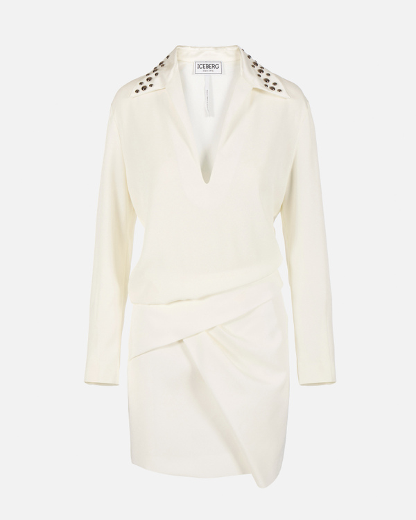 Asymmetric dress with studs - Iceberg - Official Website