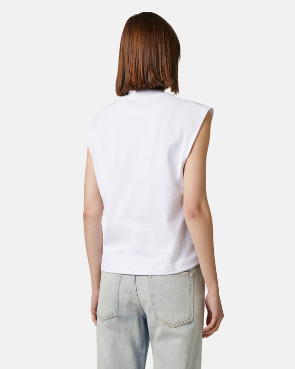 Sleeveless white t-shirt with "I" monogram logo - Iceberg - Official Website