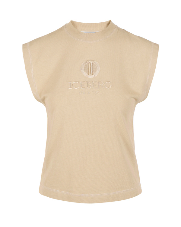 Sleeveless t-shirt with monogram I logo - Iceberg - Official Website