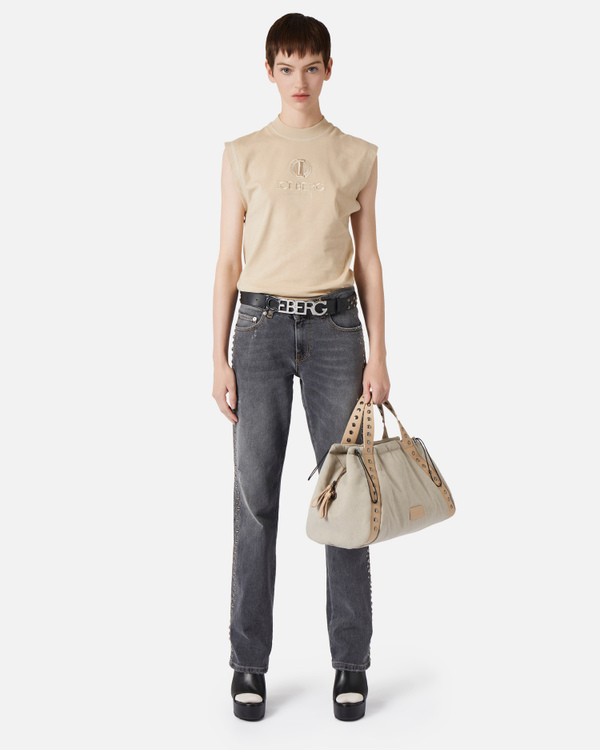 Sleeveless t-shirt with monogram I logo - Iceberg - Official Website