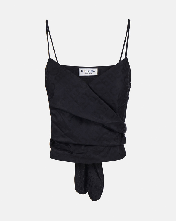 All-over logo crossover top in black - Iceberg - Official Website