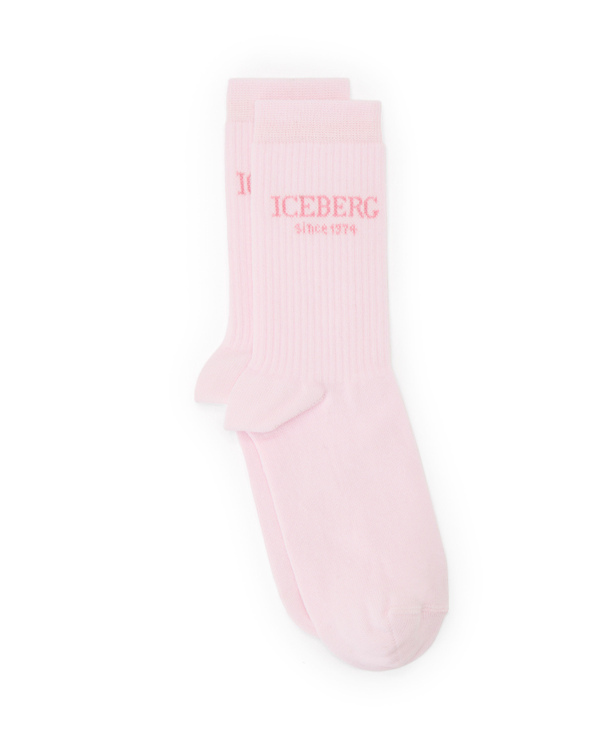 Pink socks with logo - Iceberg - Official Website