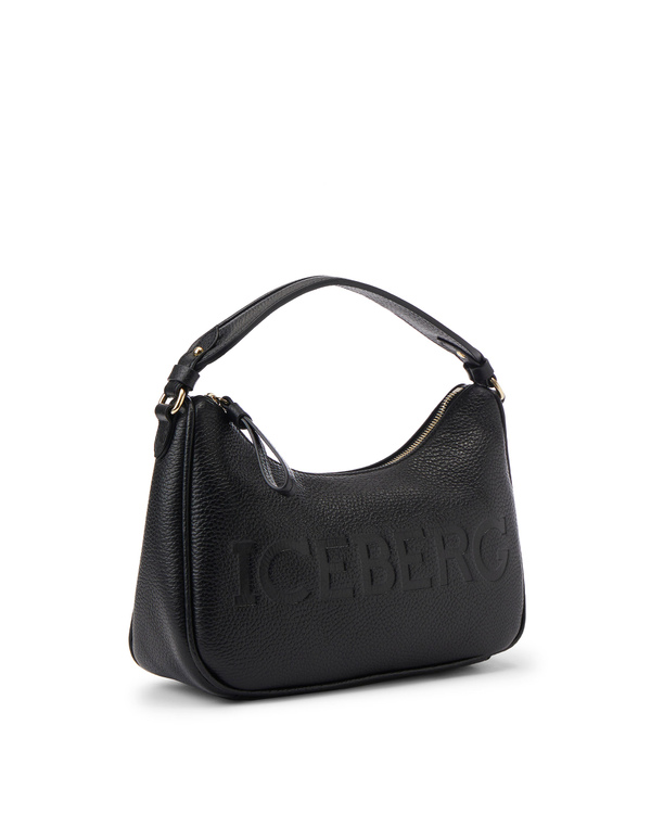 Black handbag with embossed logo - Iceberg - Official Website