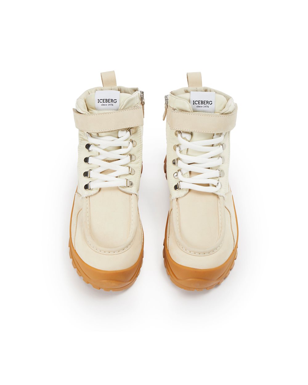 Leather hiker boots with logo - Iceberg - Official Website