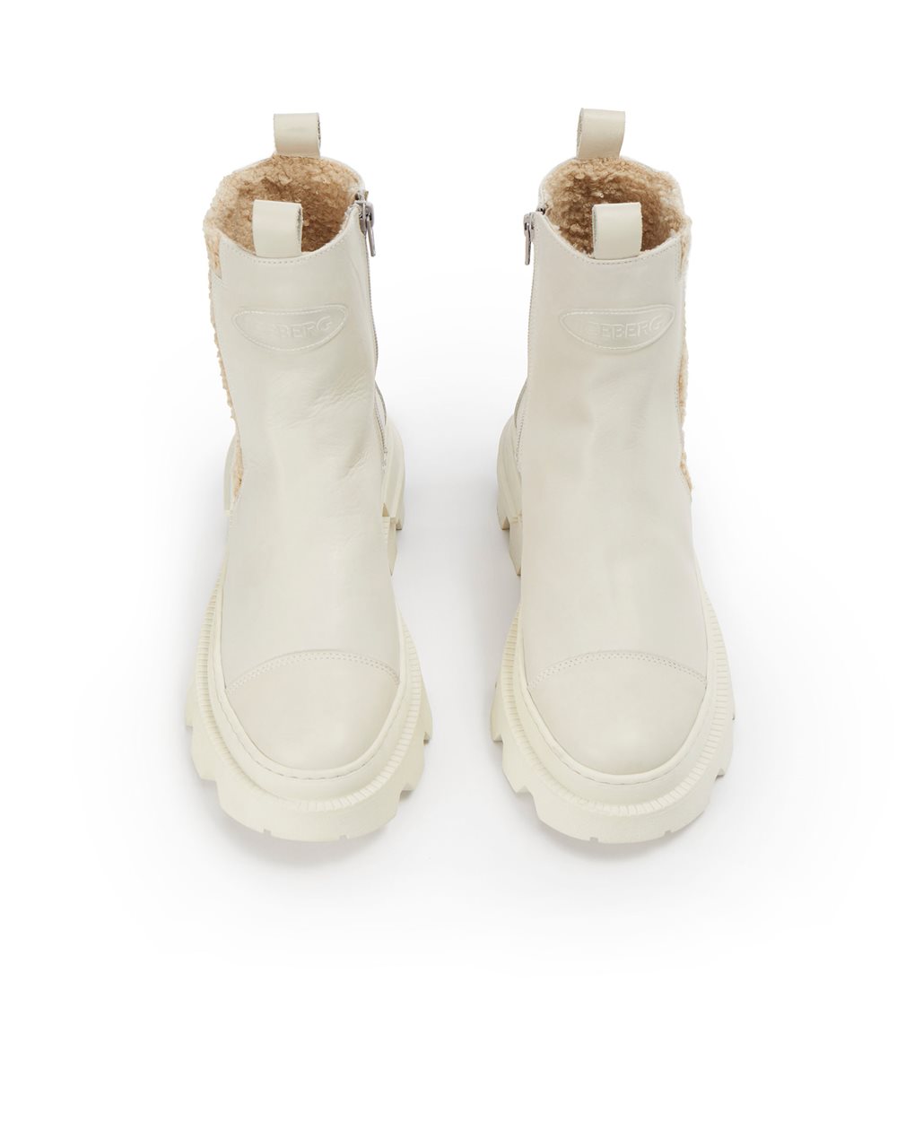 Leather ankle boots with logo - Iceberg - Official Website